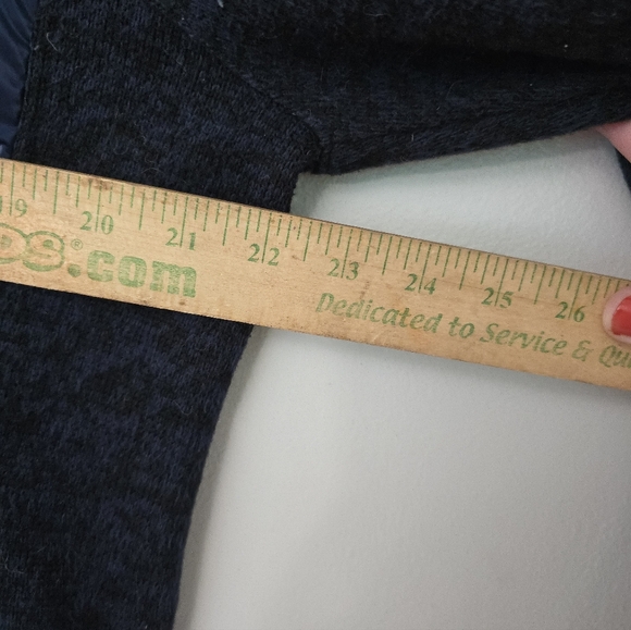 London Fog Women's Size Large Jacket Blue Puffer Sweater Down Thumbholes - Picture 10 of 13